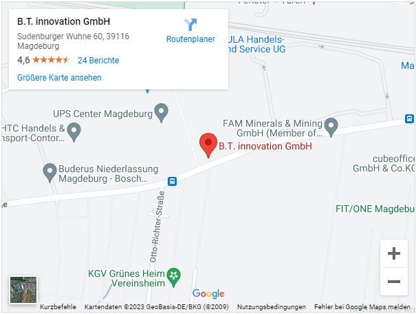 Anfahrt B.T. innovation GmbH